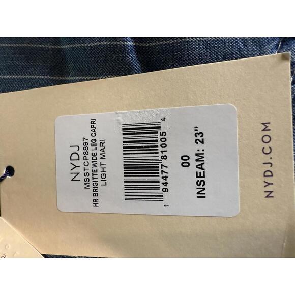 NYDJ Brigitte Wide Leg Capri in Light Mari. Size 00. NWT - Picture 6 of 7